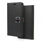 Wholesale Multi Pockets Folio Flip Leather Wallet Case with Strap for Samsung Galaxy S21 Ultra 5G (Black)